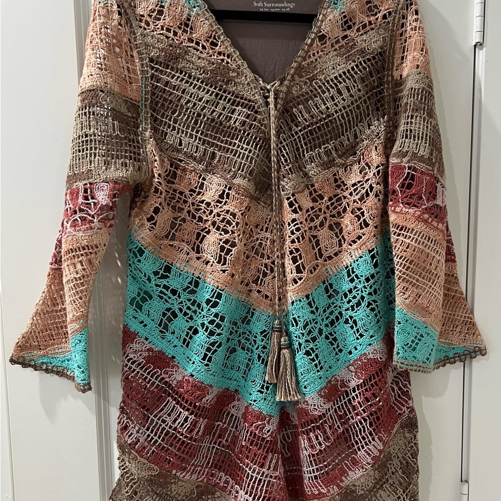 Soft Surroundings Multicolor Crochet chevron Tunic - Picture 4 of 5